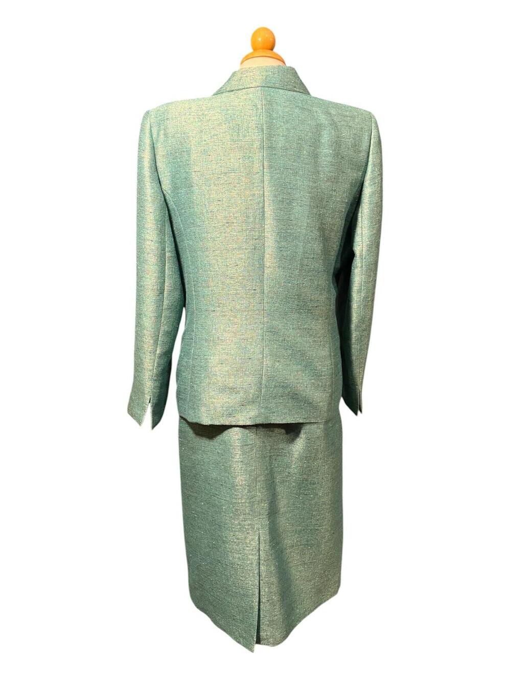 Kasper Women's Three-Piece Skirt Suit in Teal Tweed - Picture 2 of 8